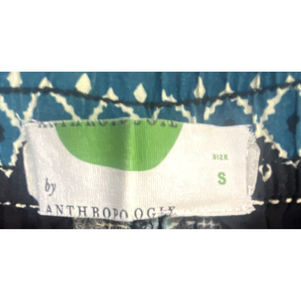 Anthropologie Blue Geometric Diamond Print Harem Pants Tapered Boho Small - Picture 3 of 7
